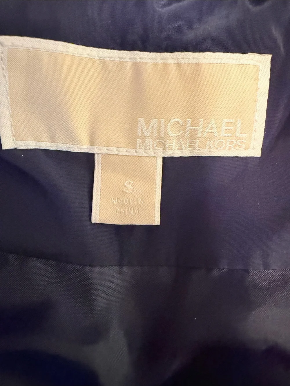 Michael Kors Navy Quilted Gold-Snap Puffer Vest